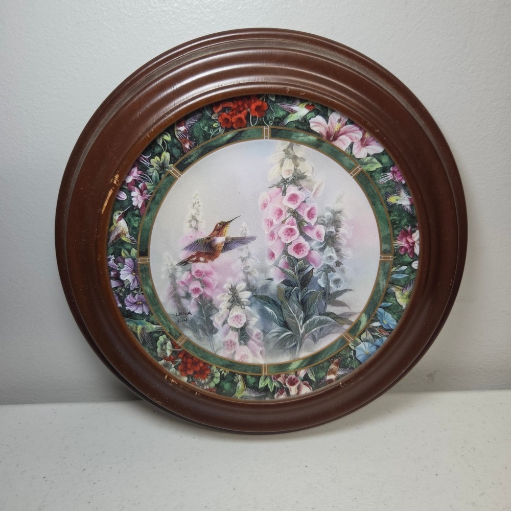 Lena Liu The Rufous Hummingbird Collector Plate W.S. George 1992 Framed
